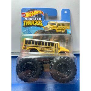 Hot Wheels Monster Trucks 1:64 Scale Die-Cast Toy "To School" Bus Yellow & Black
